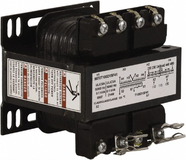 Square D - 100 VA, Top Mount Fuse Block Control Transformer | MSC Direct
