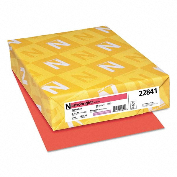 Astrobrights Color Cardstock 65lb 8 1/2 X 11 Rocket Red 250 Sheets