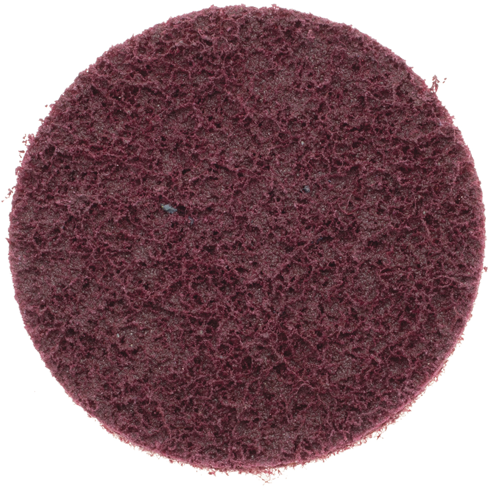 Quick-Change Disc: Type R, 3" Dia, Aluminum Oxide, Non-Woven - Maroon, Nylon Web-Backed, 18000 RPM, Series Bear-Tex Rapid Prep