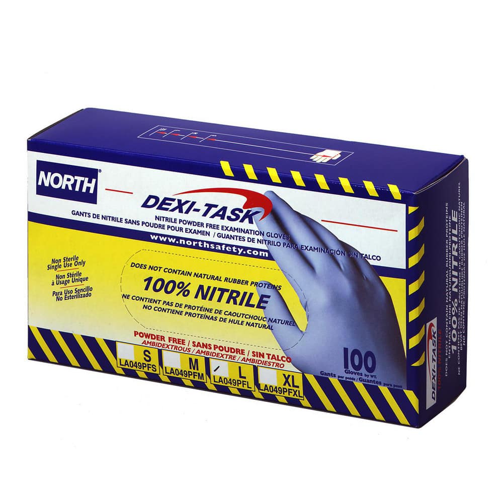 North LA049PF/XL Disposable Gloves: Size X-Large, 5 mil, Nitrile 
