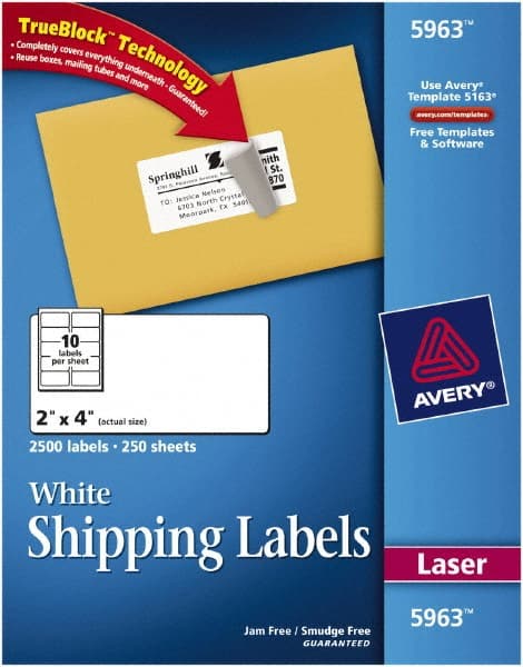 4" x 4" White Paper Shipping Label