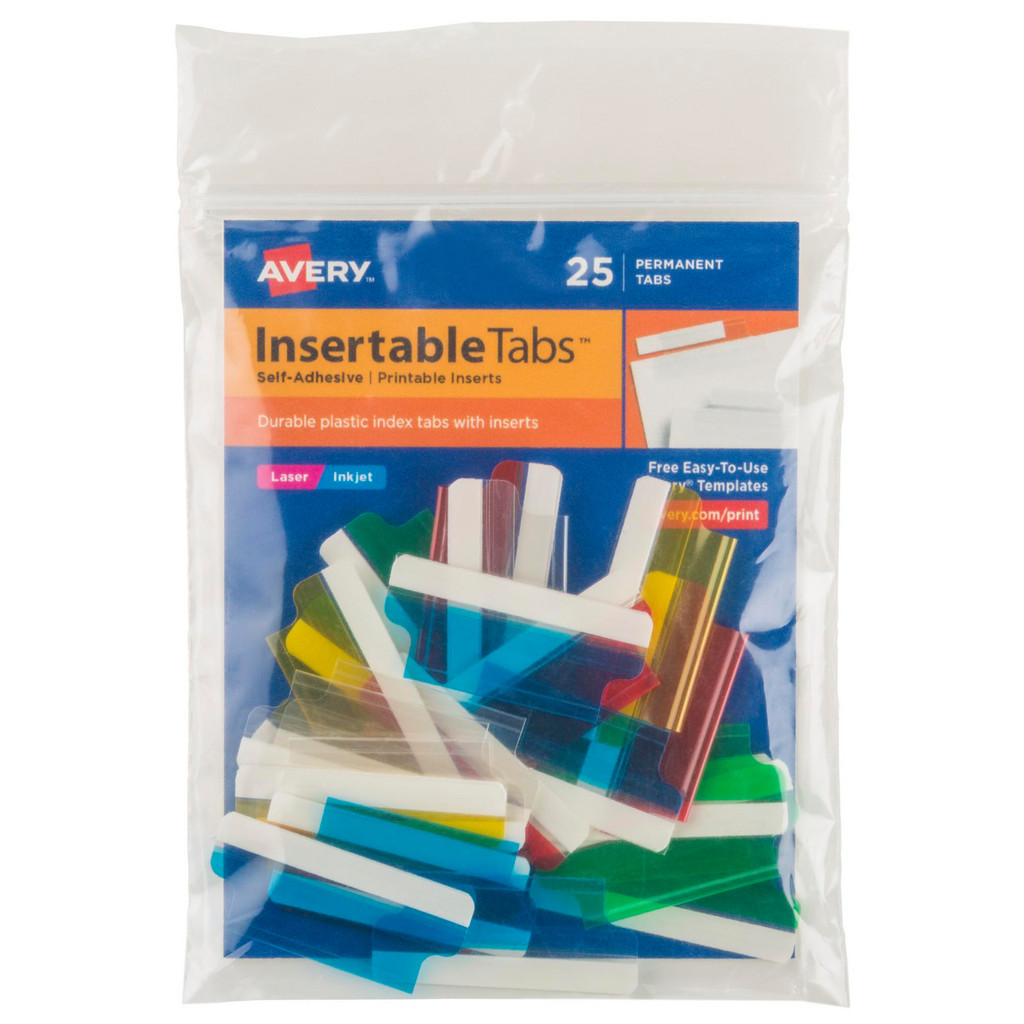 AVERY - Pack of (25) 1-1/2" Self-Adhesive, Printable Hanging File ...