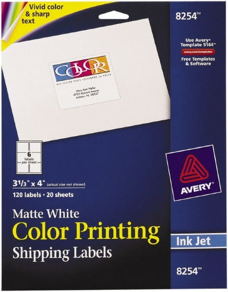 Label Maker Label: Matte White, Paper, 4" OAL, 120 per Roll
