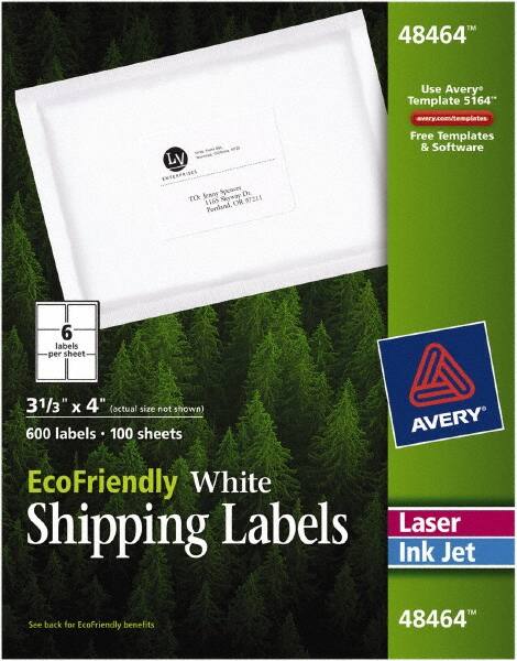 Label Maker Label: White, Paper, 4" OAL, 600 per Roll