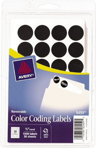 Label Maker Label: Black, Paper, 3/4" OAL, 3/4" OAW