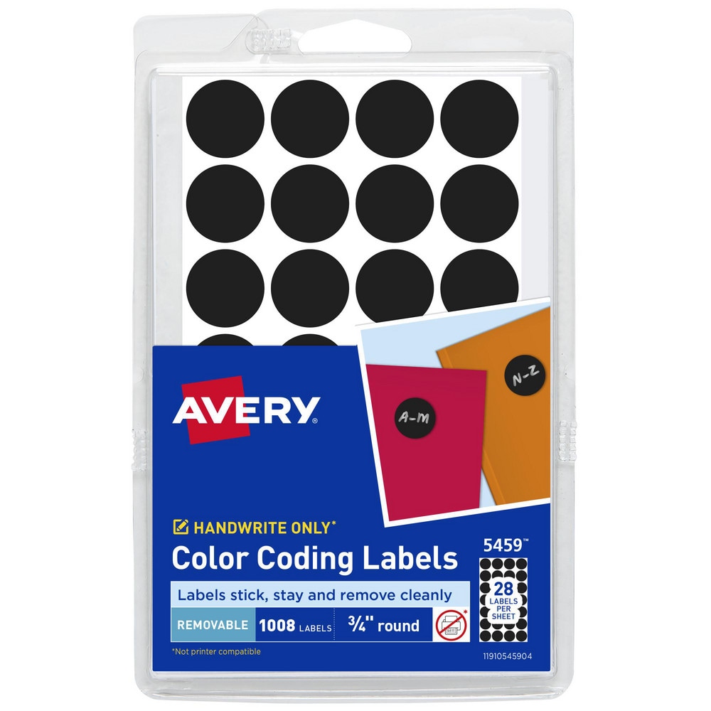 Label Maker Label: Black, Paper, 3/4" OAL, 3/4" OAW