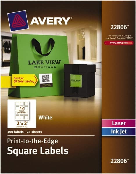 Label Maker Label: White, Paper, 1-1/2" OAL, 2" OAW