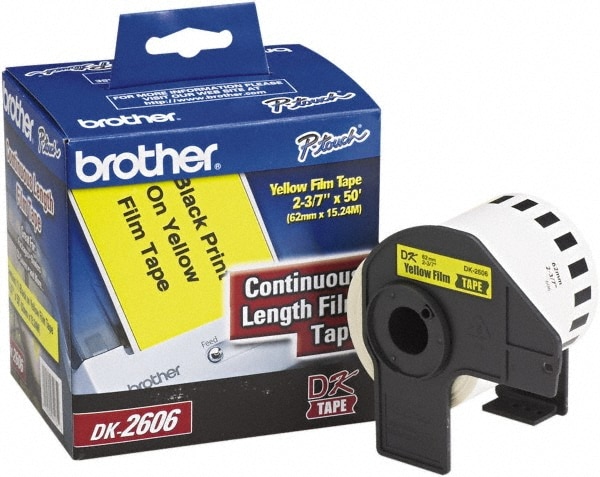 Brother - Label Tape: 50', Film, Yellow | MSC Direct