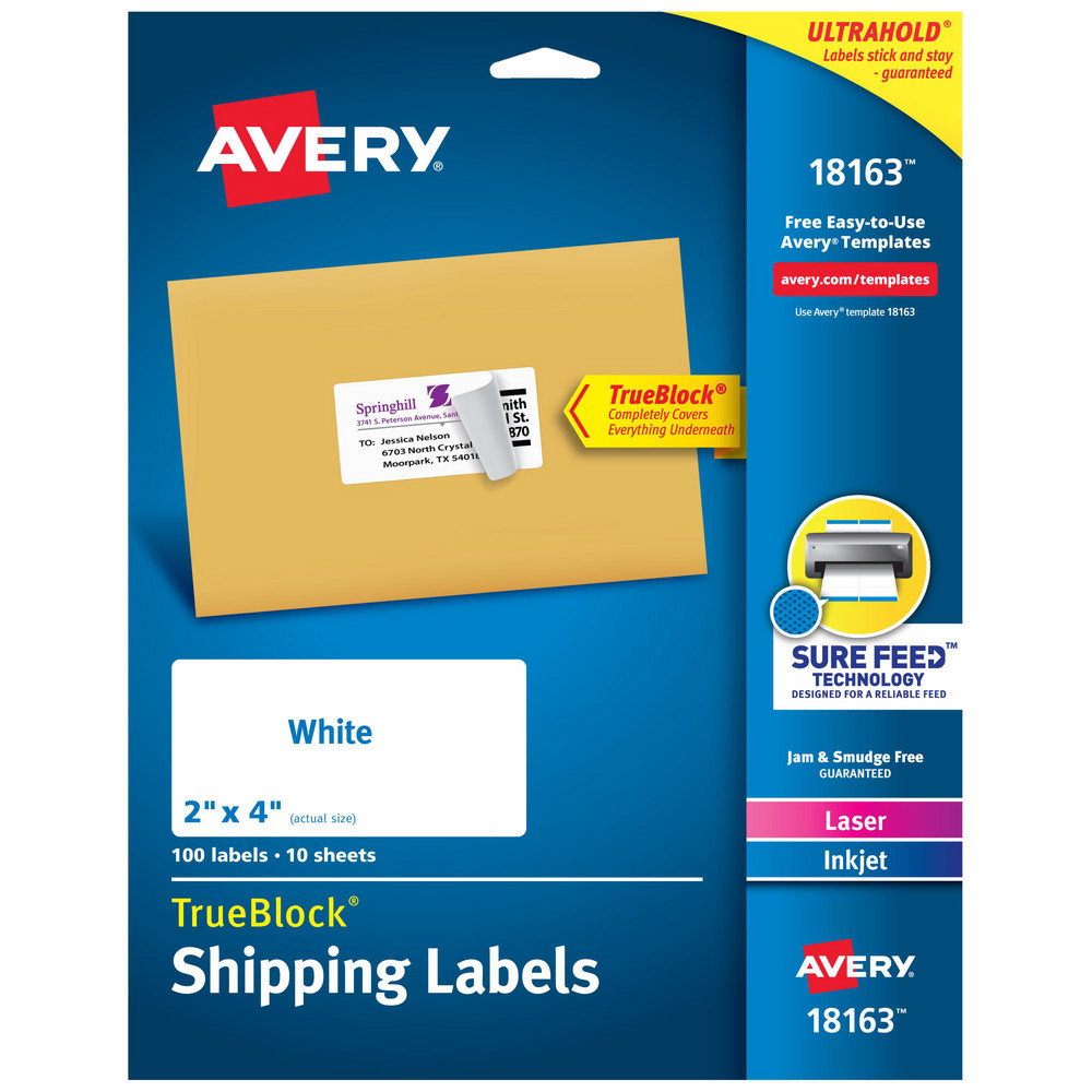 Label Maker Label: White, Paper, 4" OAL, 2" OAW, 100 per Roll
