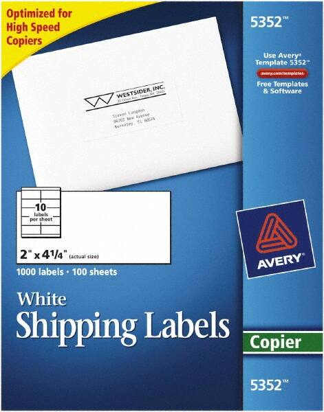 2" x 4-1/4" White Paper Shipping Label