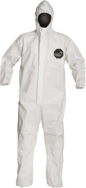 Dupont NB127SWHMD00250 Disposable Coveralls: Size Medium, 1.5 oz, SMS, Zipper Closure 