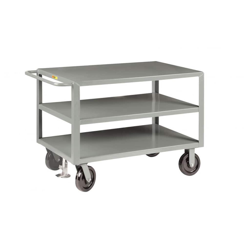 LITTLE GIANT GH2436-8PHKBKPL Shelf Utility Cart: Steel, Gray 