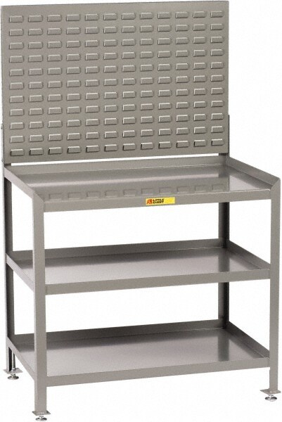 Stationary Workbench with Louvered Panel: 24" Wide, 36" Deep, 45" High, 2,000 lb Capacity