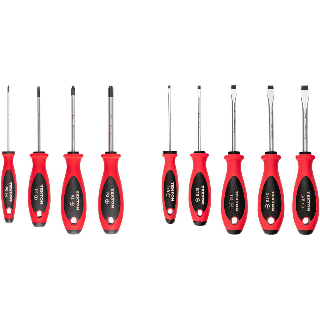 Tekton Screwdriver Sets: Screwdriver Types Included: Slotted, Phillips; Container Type: None | Part #DWZ90003
