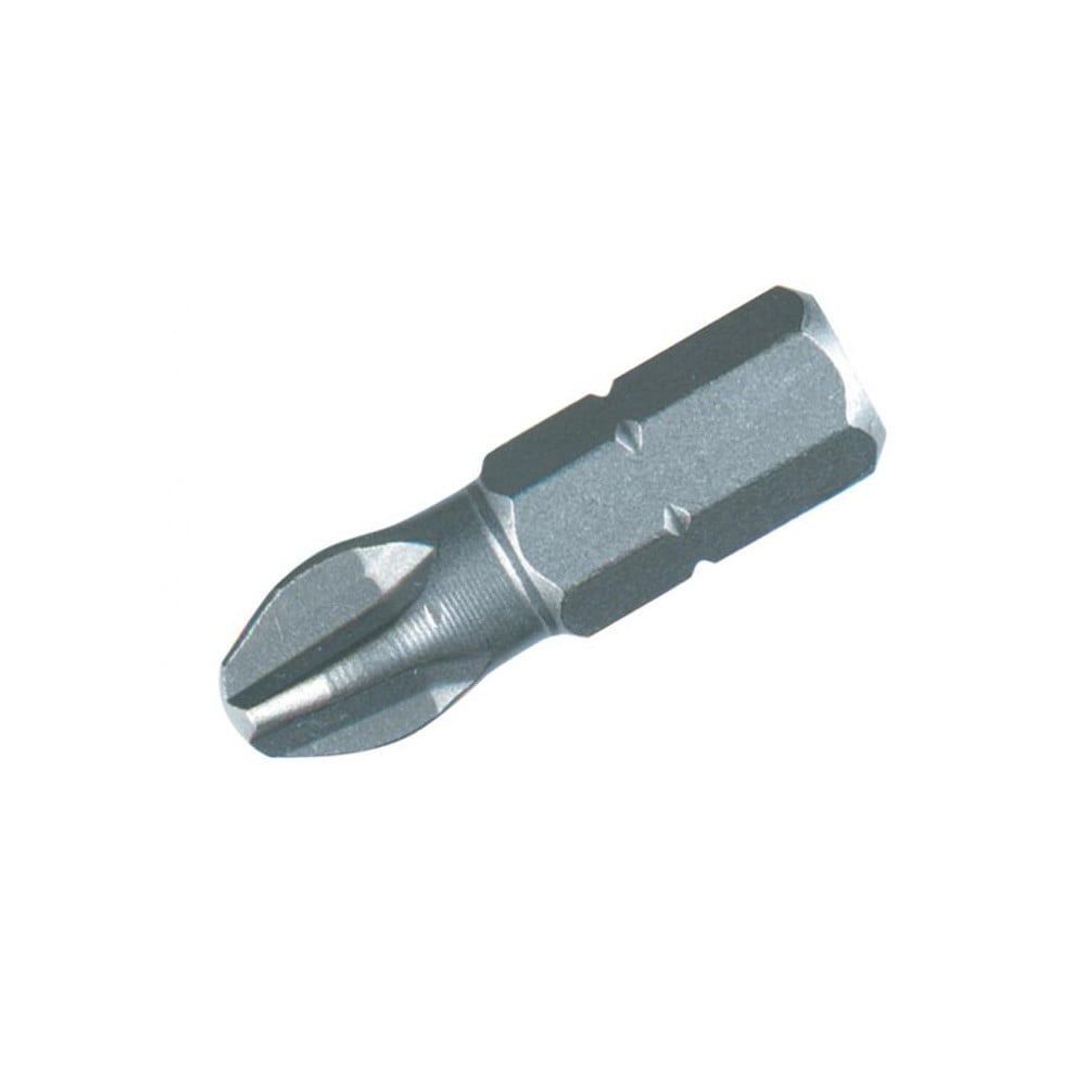 Phillips Screwdriver Insert Bit: #2 Point, 1/4" Drive, 1" OAL