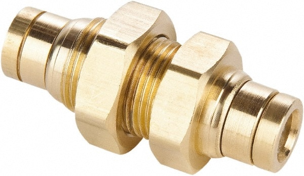 Push-To-Connect Tube to Tube Tube Fitting: Bulkhead Union, 5/8" OD