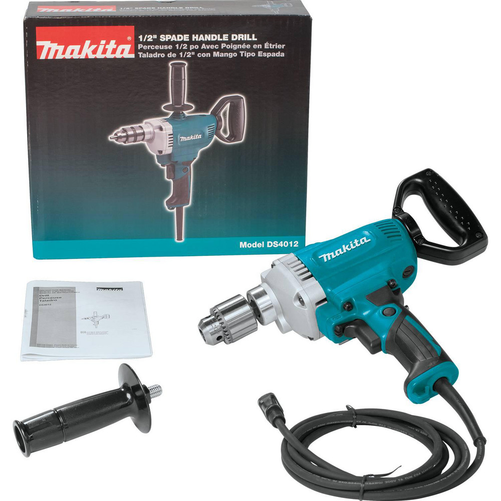 Makita Electric Drill 1/2" Keyed Chuck, Spade, 600 RPM MSC Direct
