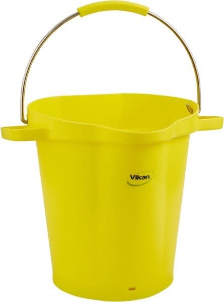 Vikan 56926 5 Gal, 18" High, Polypropylene Round Yellow Single Pail with Pour Spout 