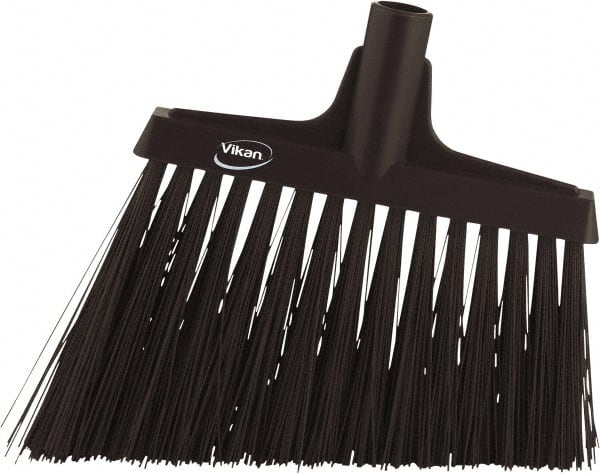 12" Wide, Black Polyester Bristles, Angled Broom