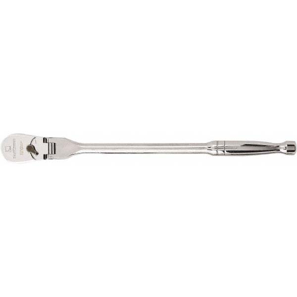 Ratchet: 1/2" Drive, Pear Head - 17" OAL, 60 Gear Teeth, Chrome-Plated