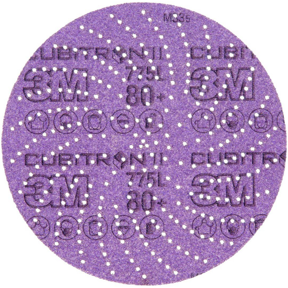 Hook & Loop Disc: 6" Dia, 80 Grit, Coated, Precision Shaped Ceramic