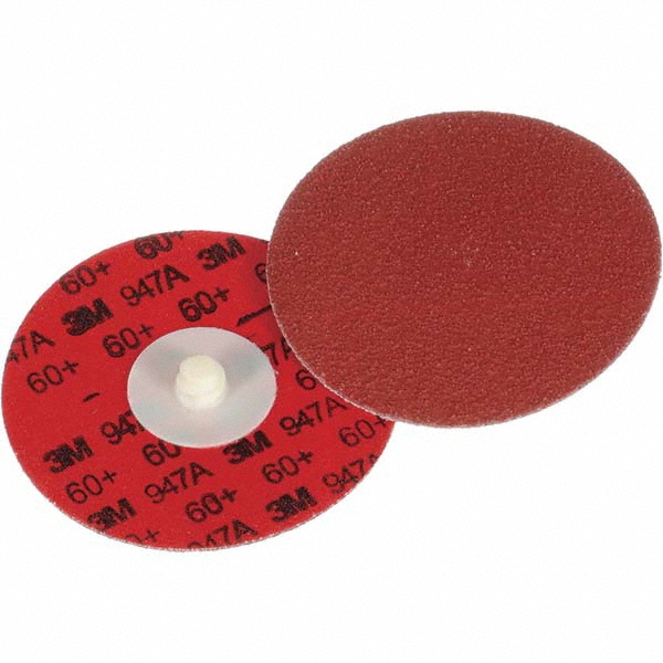 3M | Cubitron™ II Quick-Change Disc: Roloc TR, 4" Dia, 60 Grit, Premium Ceramic Alumina, Coated - Maroon, Polyester Cloth-Backed, 12000 RPM, Series