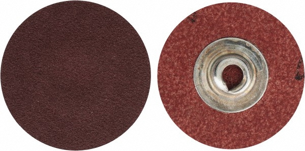 3M | Cubitron™ II Quick-Change Disc: Roloc TSM, 1-1/2" Dia, 120 Grit, Premium Ceramic Alumina, Coated - Maroon, Polyester Cloth-Backed, 30000 RPM