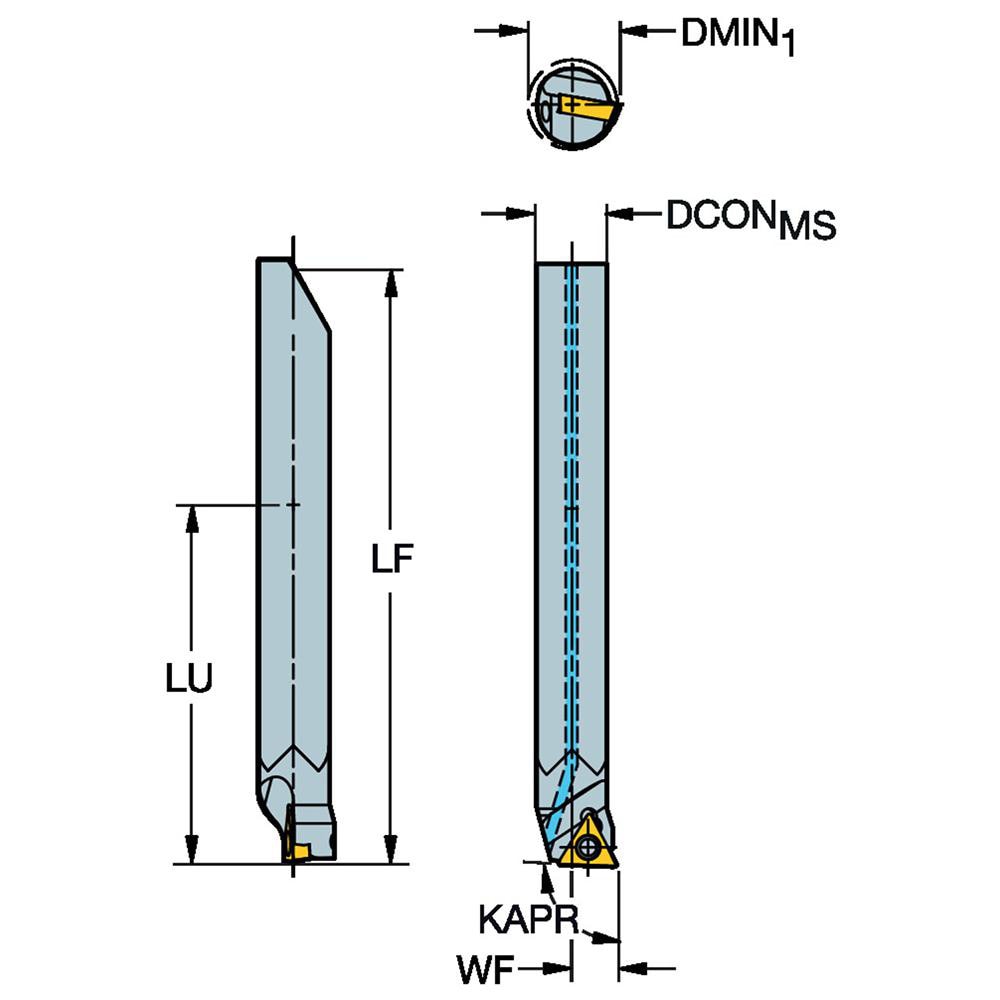 Sandvik Coromant - Indexable Boring Bar: CXS-06-08030TC05, 8 Mm Min ...