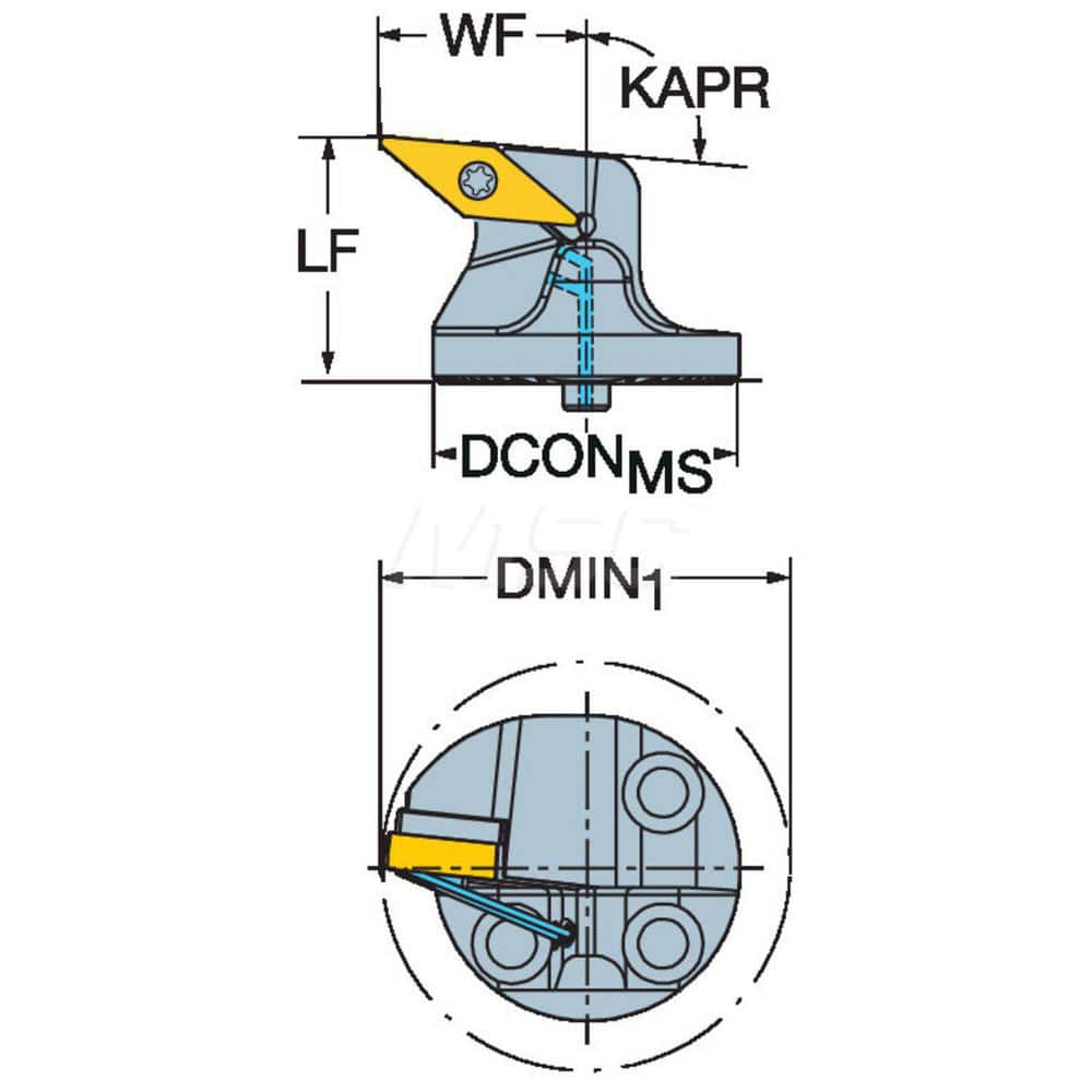 Sandvik Coromant Modular Turning  Profiling Head: Size 25, 25 mm Head  Length, Right Hand 54915079 MSC Industrial Supply