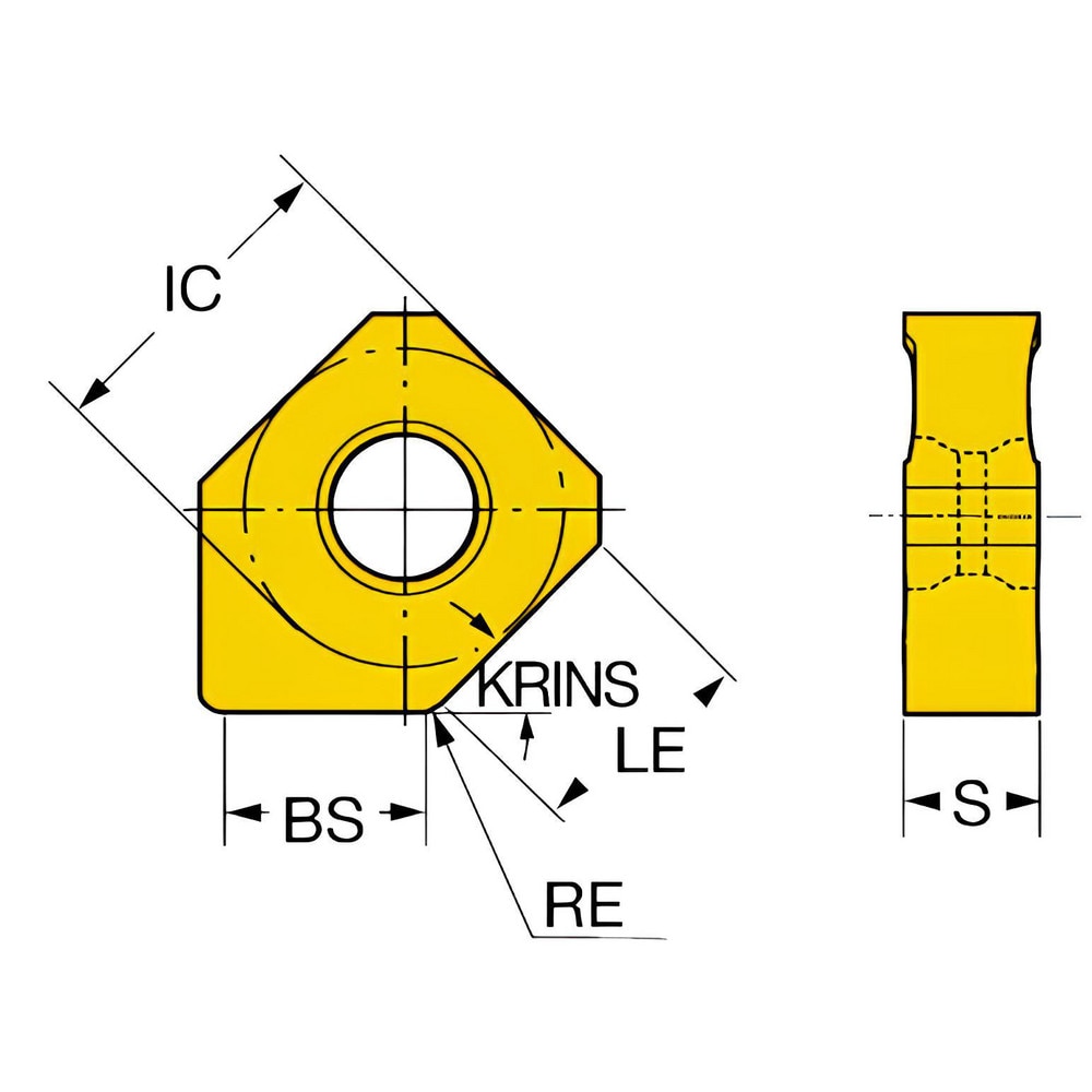 Sandvik Coromant - Milling Insert: 345N-1305E-PW5 4330 4330, Solid ...