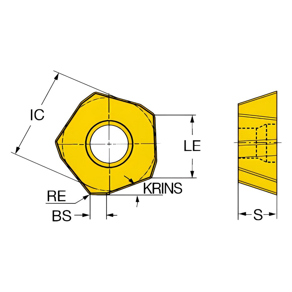 Sandvik Coromant - Milling Insert: 419R-1405E-MM S40T S40T, Solid ...