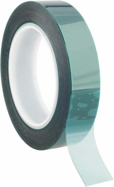 Masking Tape: 1" Wide, 72 yd Long, 3.2 mil Thick, Green - Polyester Film, Silicone Adhesive
