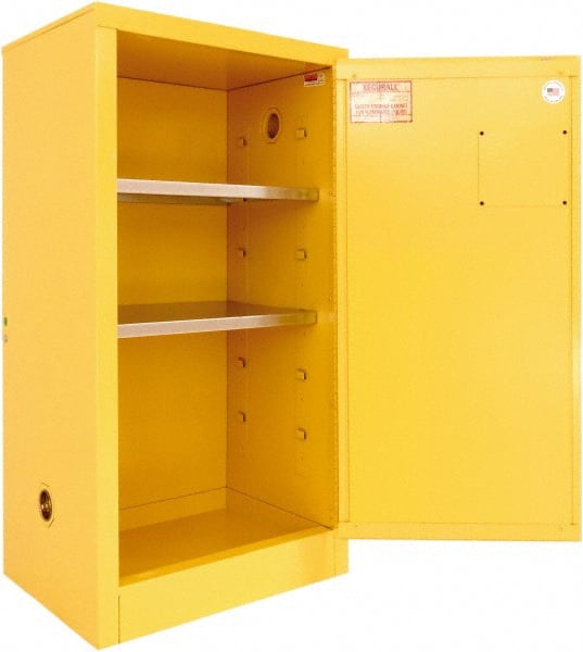 Securall Cabinets P120 Standard Cabinet: Manual Closing, 2 Shelves, Yellow 