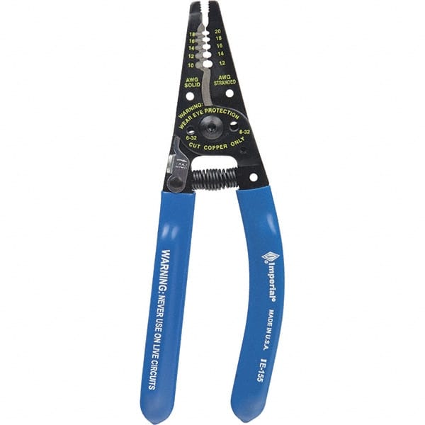Imperial IE-155 Wire Stripper: 10 AWG to 20 AWG Solid & 22 AWG Stranded Max Capacity 