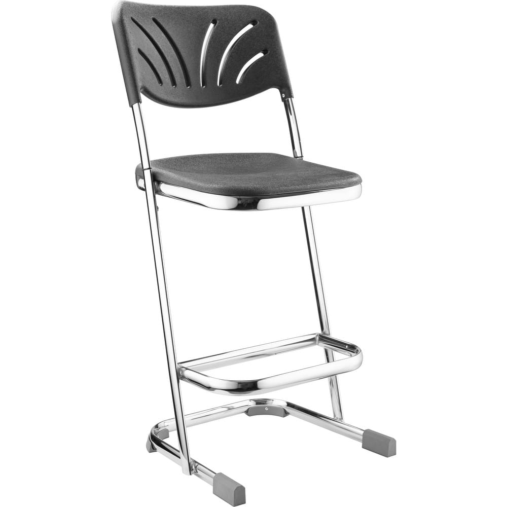 24 Inch High, Stationary Square Seat with Steel Backrest