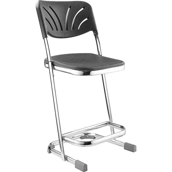 NATIONAL PUBLIC SEATING 6622B 22 Inch High, Stationary Square Seat with Steel Backrest 