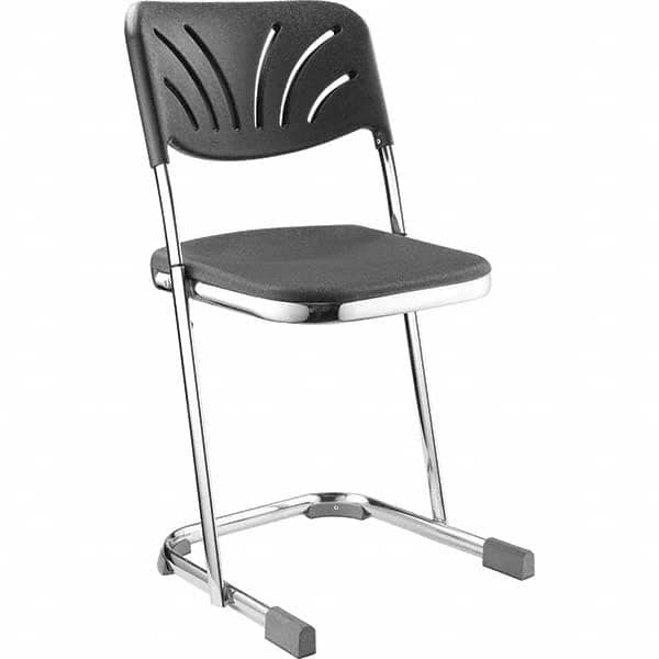 NATIONAL PUBLIC SEATING 6618B 18 Inch High, Stationary Square Seat with Steel Backrest 