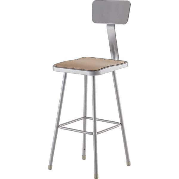 NATIONAL PUBLIC SEATING 6330B 30 Inch Seat Height, Stationary Stool with Adjustable Height Backrest 