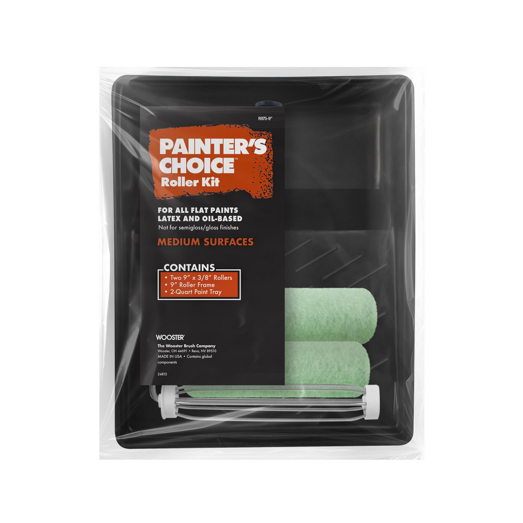 Wooster Brush Paint Roller Kit - Includes Paint Tray, Roller Cover & Frame | Part #R975-9