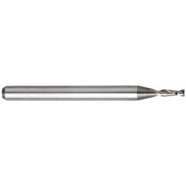 OSG 492-0150 Square End Mill: 0.015 Dia, 3/64 LOC, 1/8 Shank Dia, 1-1/2 OAL, 2 Flutes, Solid Carbide Image