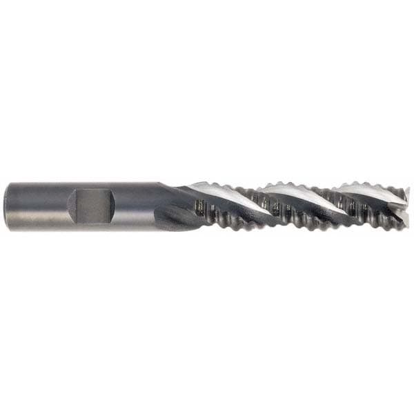 OSG 4312500 Square End Mill: 1-1/4 Dia, 4 LOC, 1-1/4 Shank Dia, 6-1/2 OAL, 3 Flutes, Cobalt Image