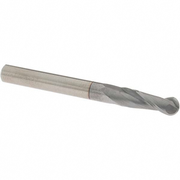 OSG 402-2500-BN08 Ball End Mill: 0.25" Dia, 0.75" LOC, 2 Flute, Solid Carbide Image