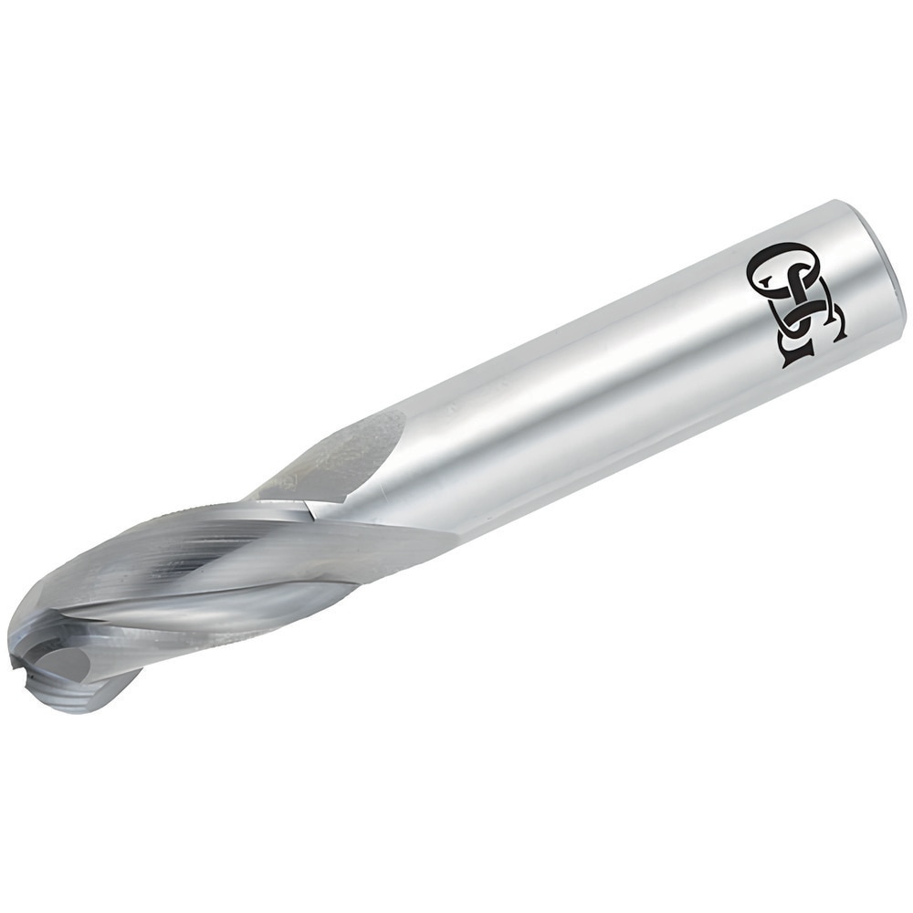 Ball End Mill: 0.4375" Dia, 1" LOC, 3 Flute, Solid Carbide