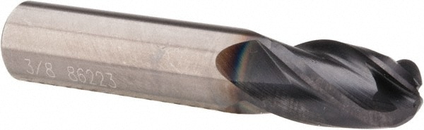 OSG 414-3750-BN11 Ball End Mill: 0.375" Dia, 0.625" LOC, 4 Flute, Solid Carbide Image