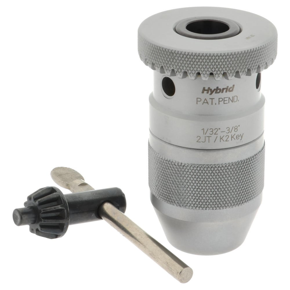 Accupro PH0100500 Drill Chuck: 1/32 to 3/8" Capacity, Tapered Mount, JT2 Short Image