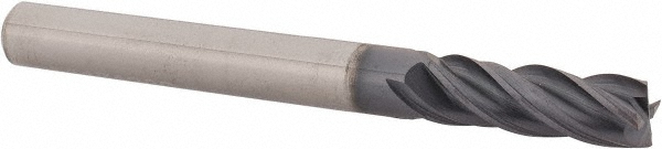 95168322 Square End Mill: 1/4" Dia, 3/4" LOC, 4 Flutes, Solid Carbide  