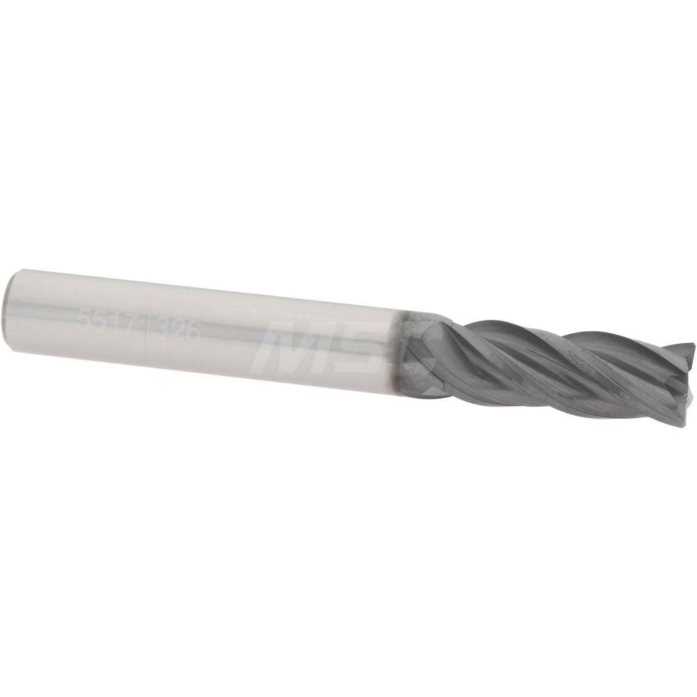 Accupro 4463125C15 Corner Chamfer End Mill: 0.3125" Dia, 0.8125" LOC, 4 Flute, 0.01" Chamfer Width, Solid Carbide 