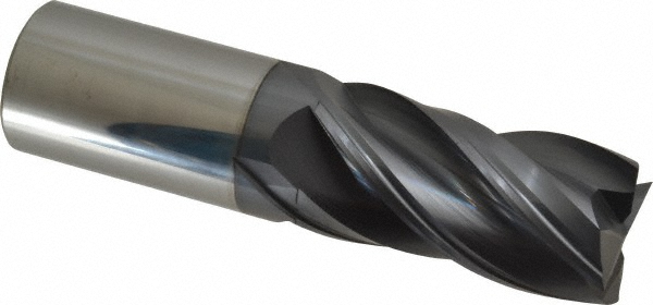 95168770 Square End Mill: 1" Dia, 2" LOC, 4 Flutes, Solid Carbide  