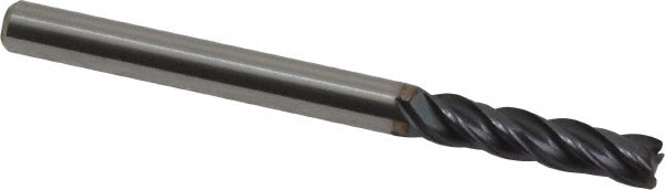 Accupro 4461250C15 Corner Chamfer End Mill: 0.125" Dia, 0.5" LOC, 4 Flute, 0.01" Chamfer Width, Solid Carbide 