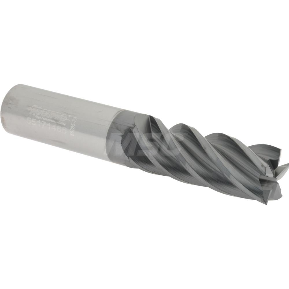 Accupro 5466250C15 Square End Mill: 5/8 Dia, 1-5/8 LOC, 5/8 Shank Dia, 3-1/2 OAL, 5 Flutes, Solid Carbide 